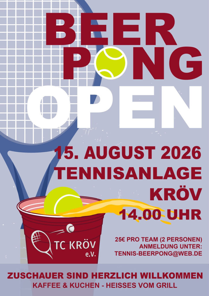 Werbeplakat Beer Pong Open 2026